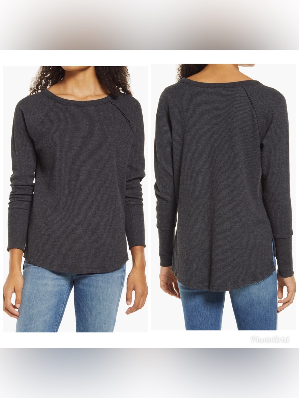 Caslon Thermal Knit top size XL in black heather
